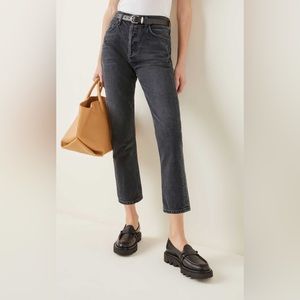 Agolde Riley Rigid High-Rise Cropped Straight-Leg Jeans